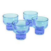Set of 4 small glasses, Turquoise, 1970