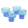 Set of 4 small glasses, Turquoise, 1970