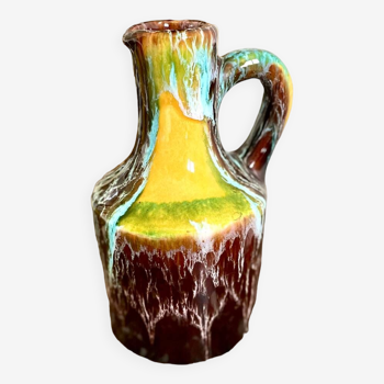 Brown and yellow Vallauris pitcher