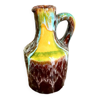 Brown and yellow Vallauris pitcher