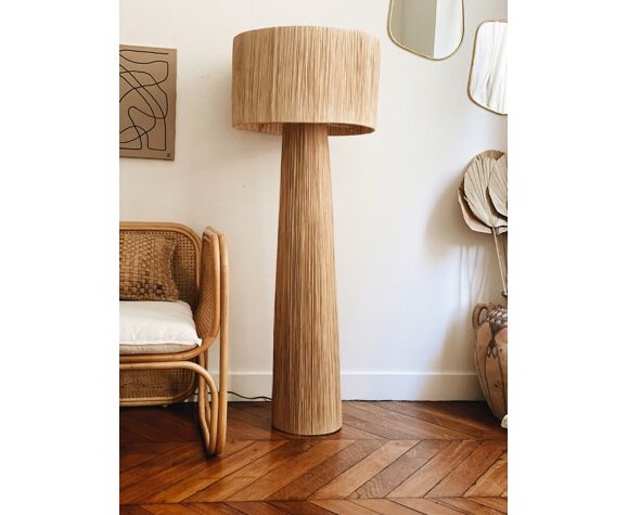 Minimalist raffia floor lamp | Selency