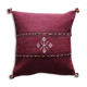 Burgundy Berber cushion with cotton pompom