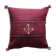 Burgundy Berber cushion with cotton pompom