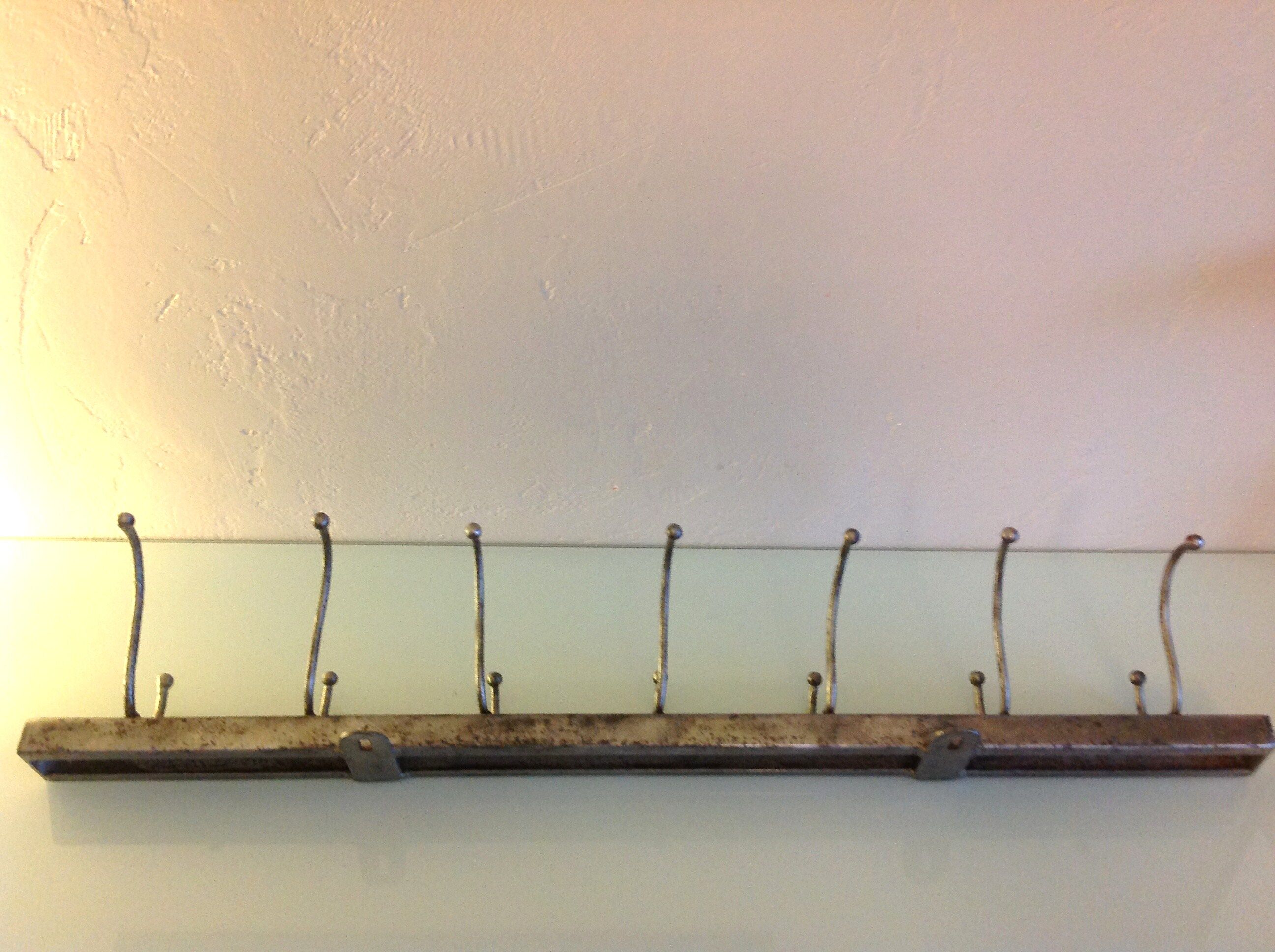 Coat rack with seven-headed metal industrial style / vintage 50-60s