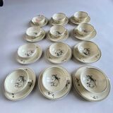 Set of 4 Limoges porcelain tea cups from the Ancienne Manufacture Royale from Bernardaud