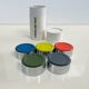 Set of 5 designer ashtrays by Isamu Kenmochi, 1960, original case.