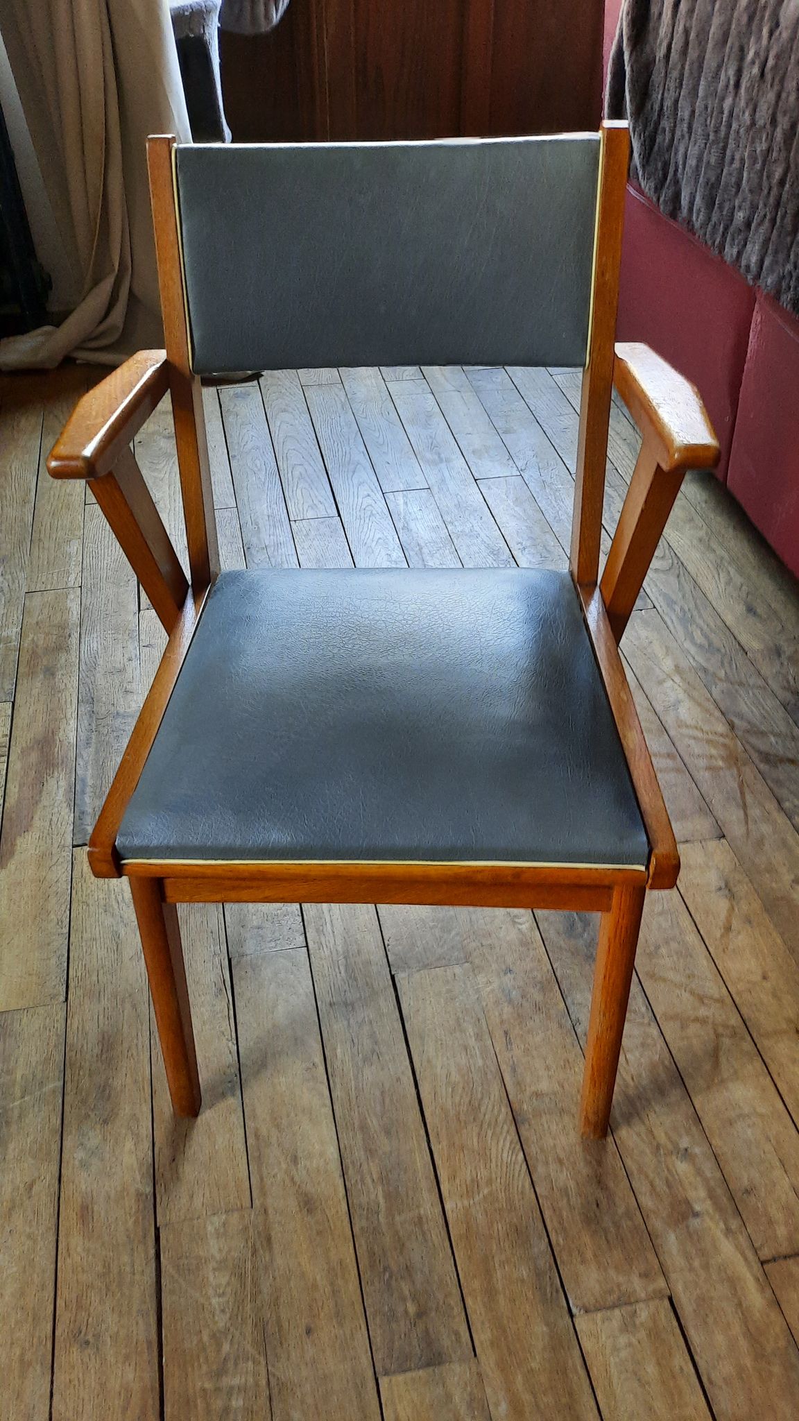 Paire de fauteuils bridge gris