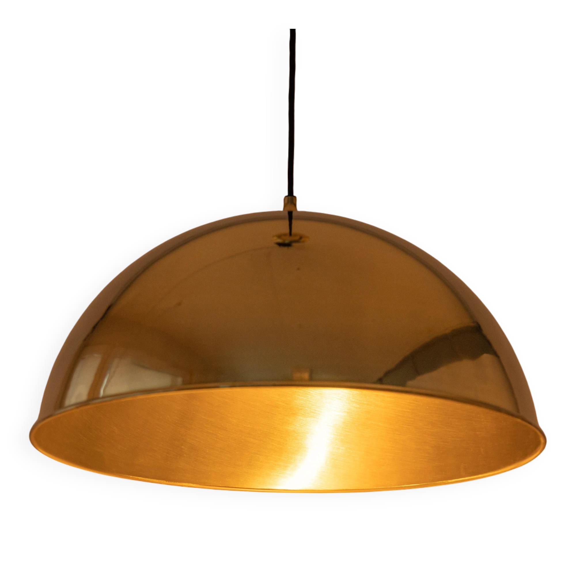 Large suspended brass chandelier by Florian Schulz, Germany.