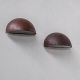 Pair of danish copper patinated wall lights