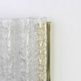 Pair of wall sconces in brass or frosted glass by Doria, Germany, 1960s.