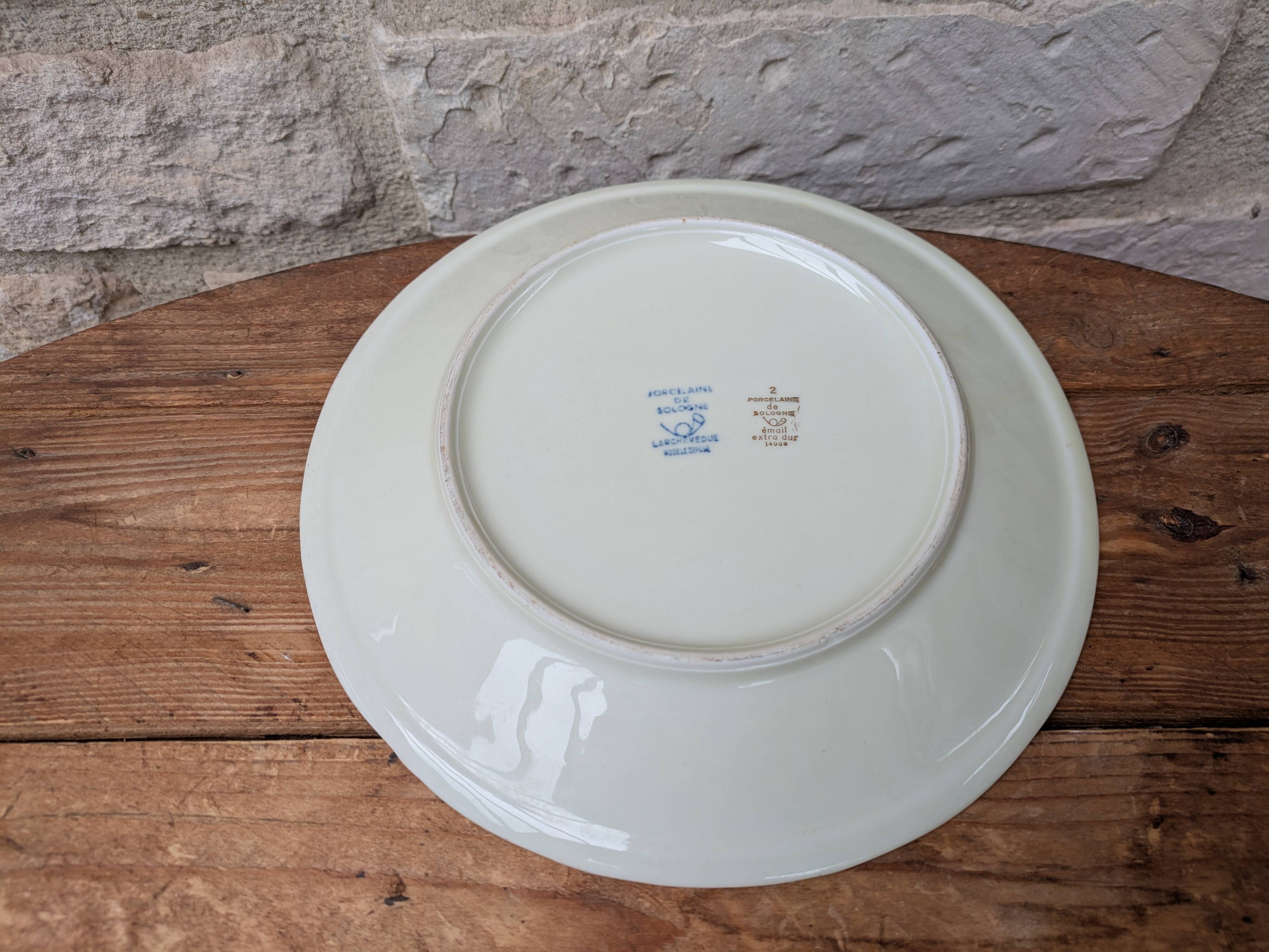 Deep plate in Sologne porcelain Larchevèque extra hard enamel