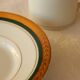 6 coffee cups + saucers in Gien porcelain – Empire style, gold trim