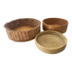 Trio of vintage wicker and woven raffia baskets