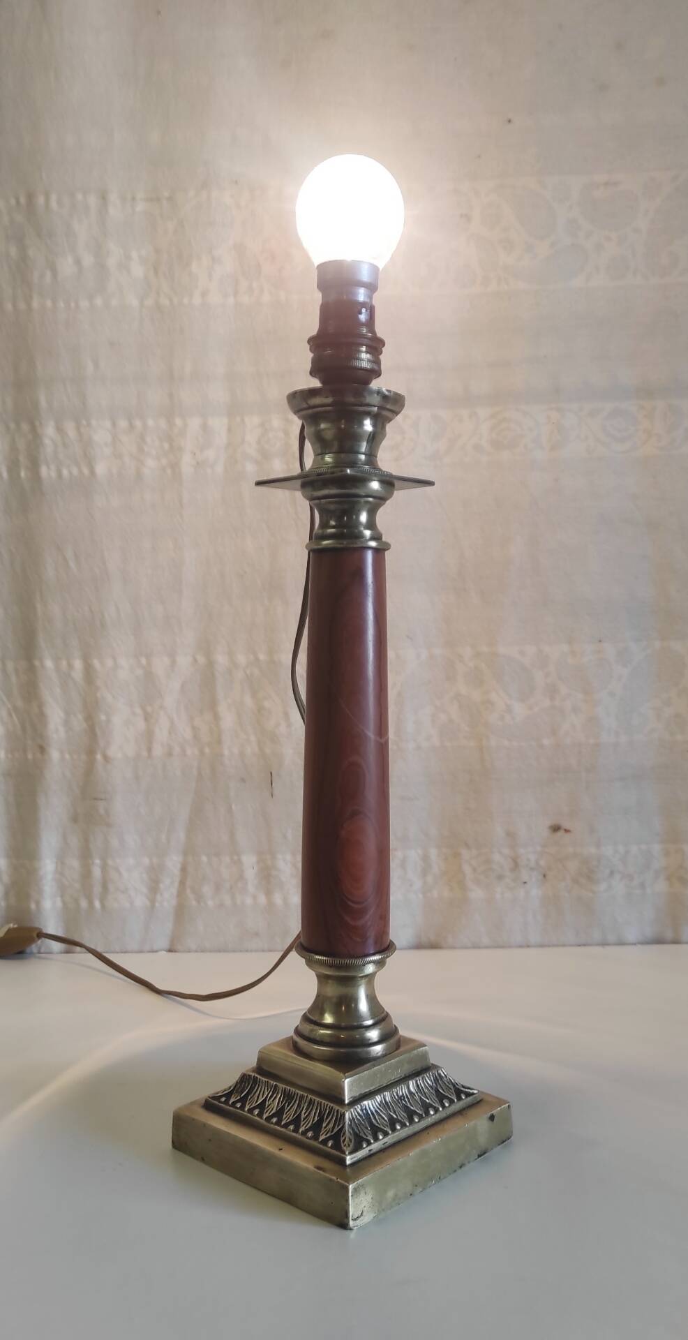 Table lamp base in bronze and marble - 19th century