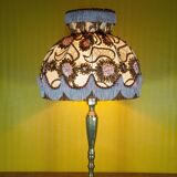 Large brass lamp with lampshade