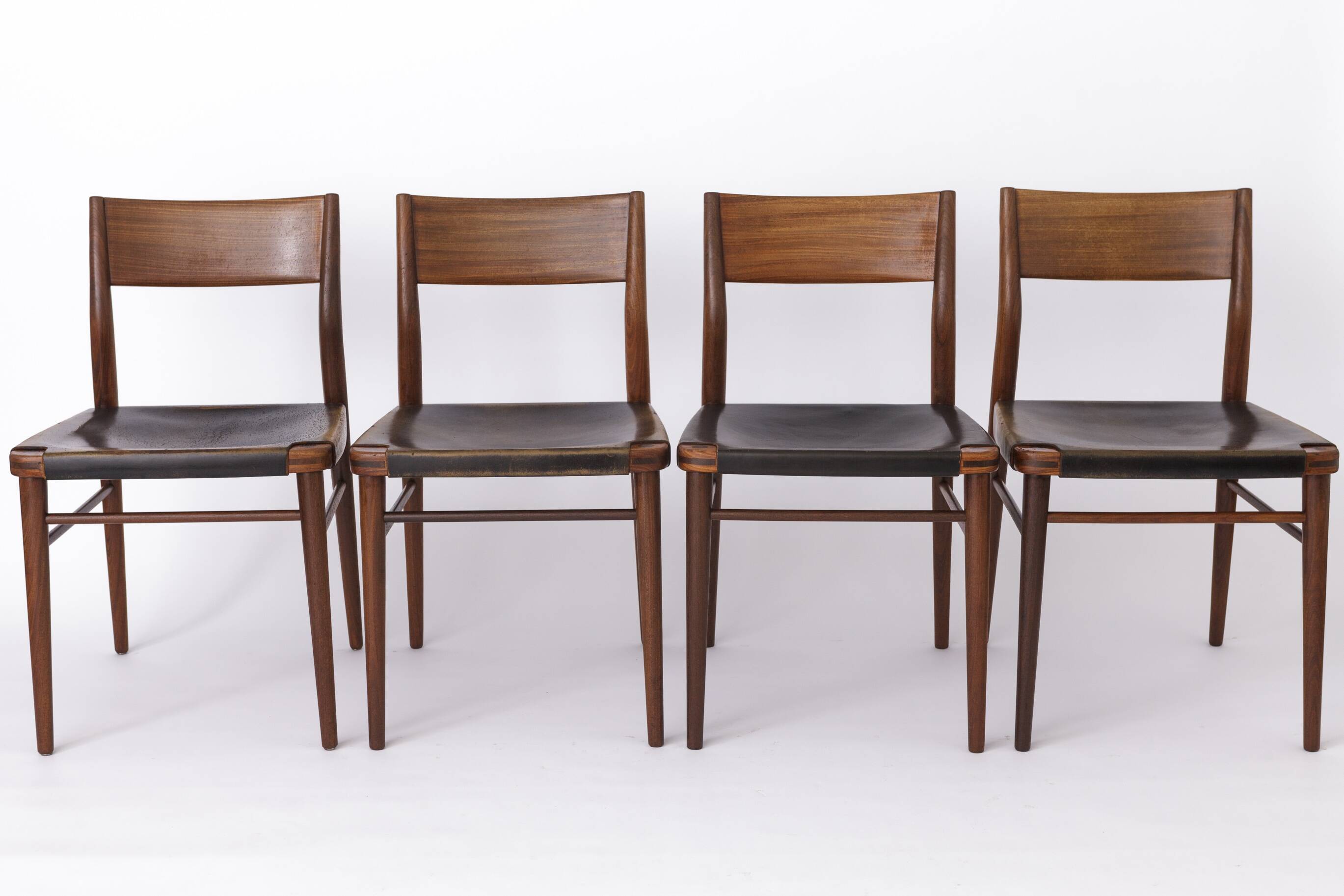 4 Vintage Chairs by Georg Leowald for Wilkhahn, Germany, 1960s, Teak