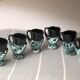 Old coquetiers signed Vallauris Turquoise and Red