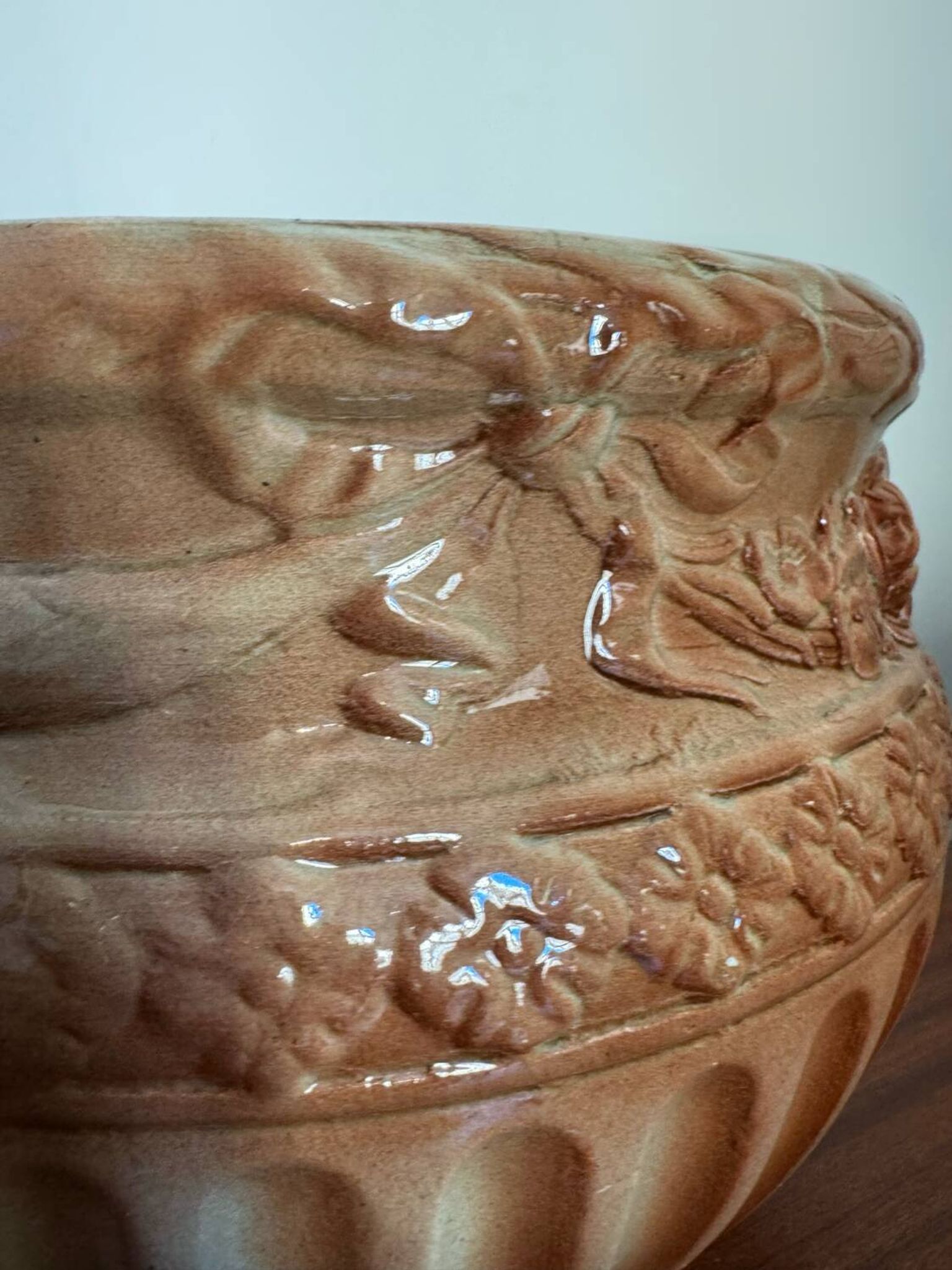 Cache pot céramique majolique Digoin 19ème