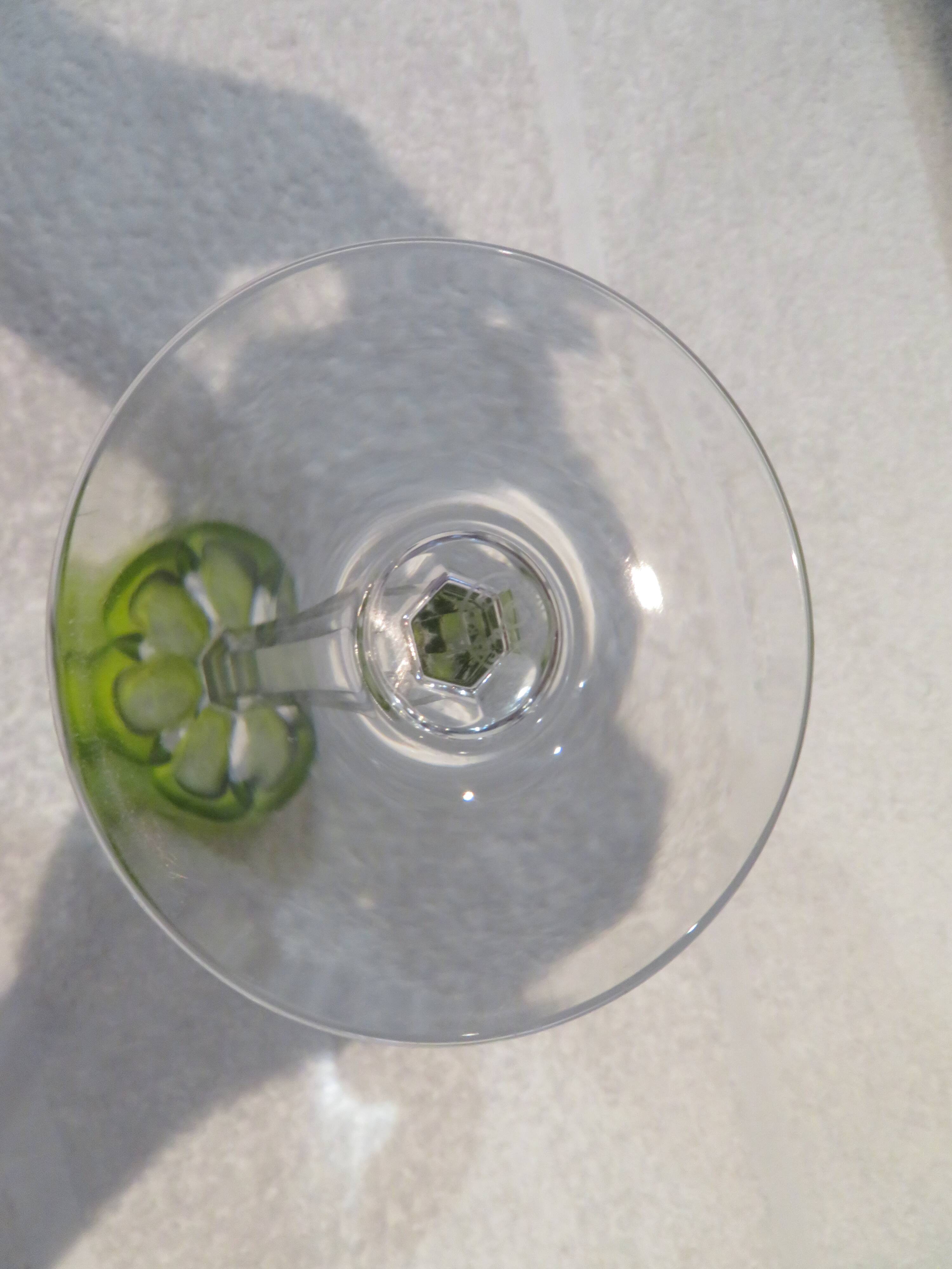 12cl Baccarat crystal wine glass, Genova model, Chartreuse lined, 19.1cm