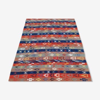 Striped kilim moroccan carpet 180x122cm