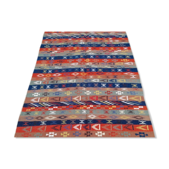 Striped kilim moroccan carpet 180x122cm