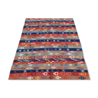 Tapis kilim rayé fait à la main 180x122cm