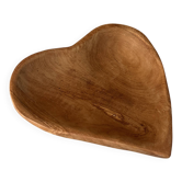 Hand-Carved Heart-Shaped Wooden Bowl | Rustic Cottagecore Catchall