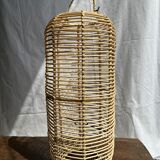 Large lantern-shaped rattan pendant lamp H50 D24