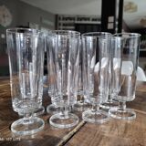 Set of 8 vintage glass champagne flutes Luminarc transparent Sweden model