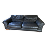 Canapé Cuir Roche Bobois 2.5 places Safari Noir Tenderness