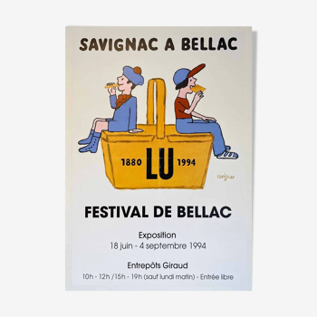 Affiche original Festival de Bellac par Raymond Savignac 1994 - Petit Format - On linen