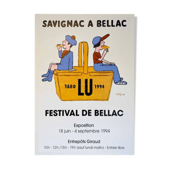 Original Bellac Festival poster by Raymond Savignac 1994 - Small Format - On linen