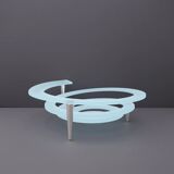 "Spirale" fruit bowl by Giuseppe Rocco for RSVP in glass and silver-plated metal, Italy 1980