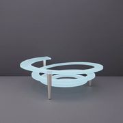 "Spirale" fruit bowl by Giuseppe Rocco for RSVP in glass and silver-plated metal, Italy 1980