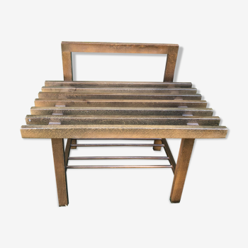 Wooden luggage rack or small bench or piece of vintage sofa 70s