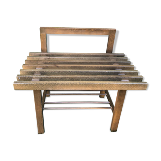 Wooden luggage rack or small bench or piece of vintage sofa 70s