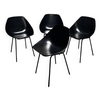 Set of 4 Pierre Guariche Coquillage chairs