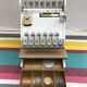 Former white metal cash recorder drawer box vintage child toy