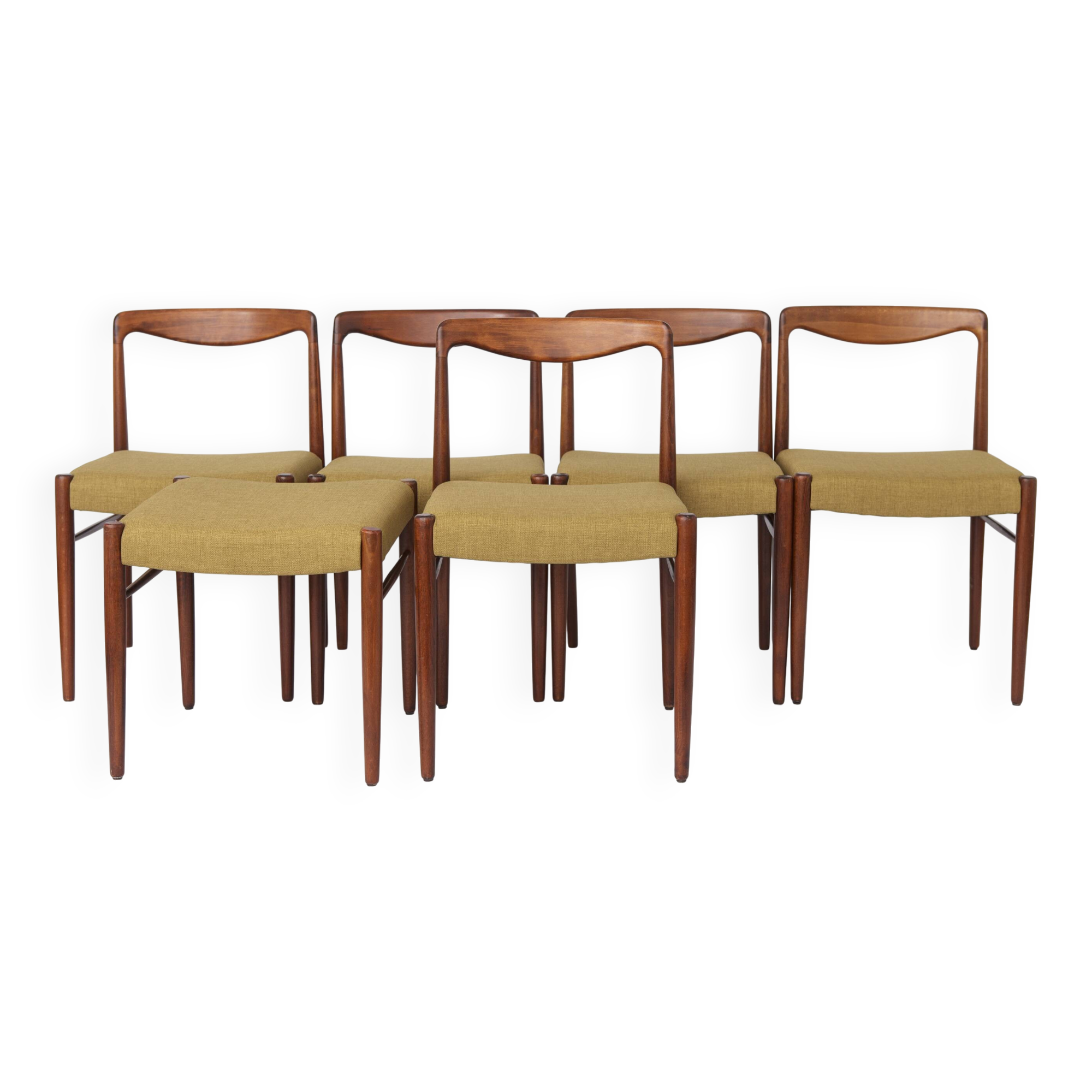Set 5+1 Vintage Teak Dining Chair Set , 1970s German Lübke Style