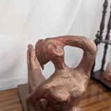 Terracotta Sculpture of a Slender Woman, Abstract Art Art Deco Style