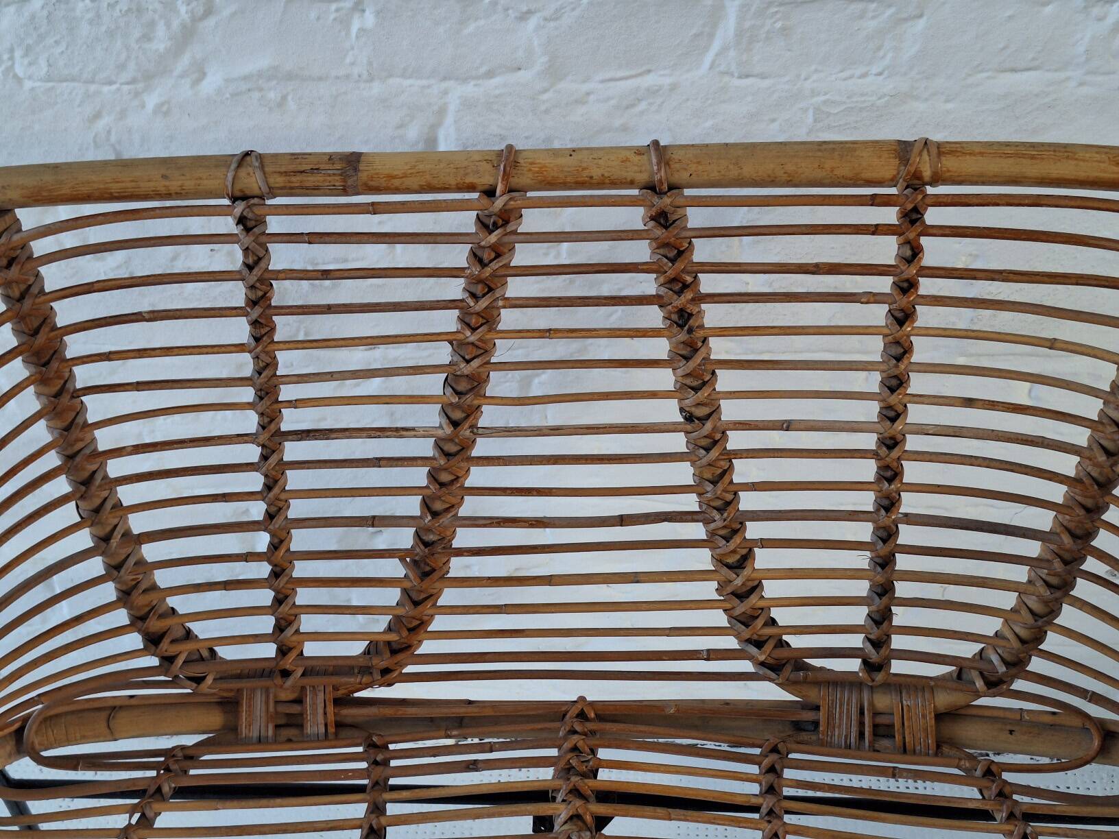 Italian mid century bamboo and iron 2-seater sofa, 1960s