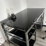Modern glass and stainless steel desk