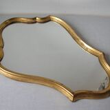 Old mirror glass mirror wooden background gilded wood decoration hall living room