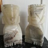 Onyx book clambands depicting an Aztec statue