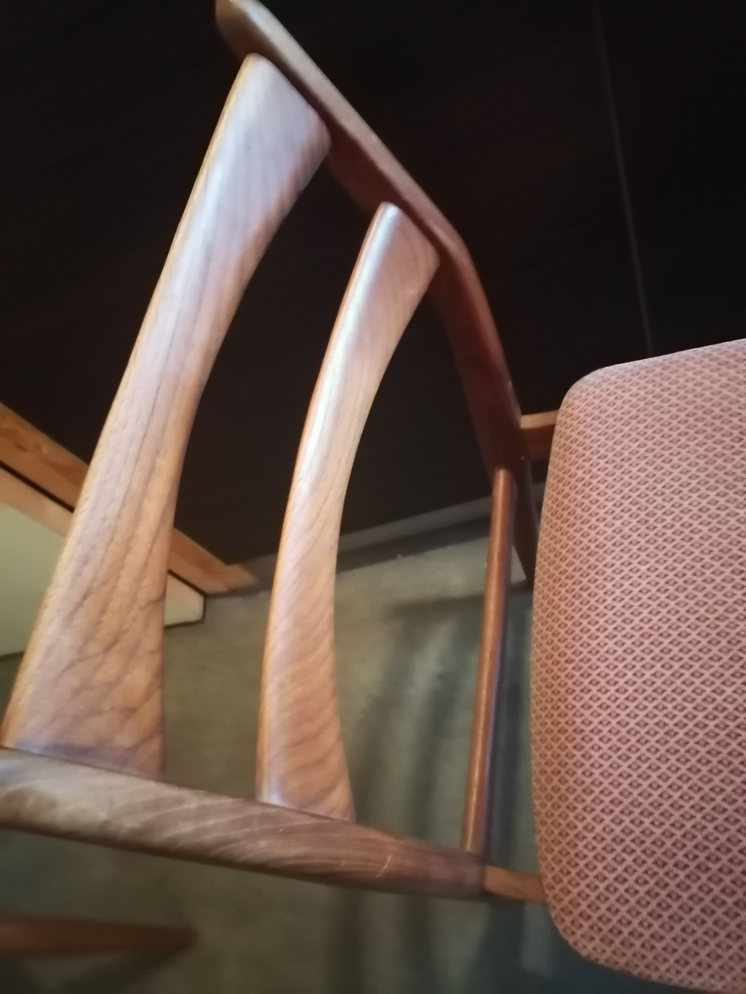 Lot 4 chairs Scandinavian teak 1960 fabric