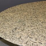 Design table in granite and black laqué steel around 1980