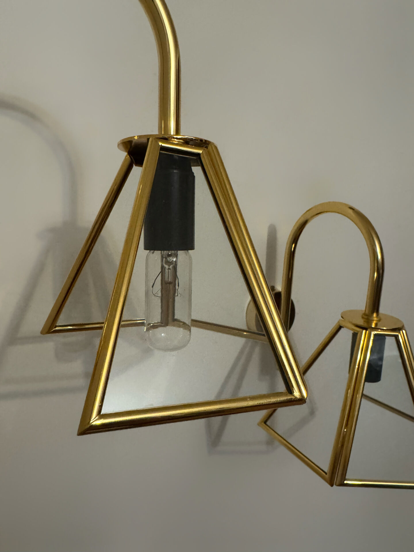 Vintage gold swan neck wall lights