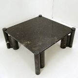 Mid-century modern Black marble square coffee table - 1970s