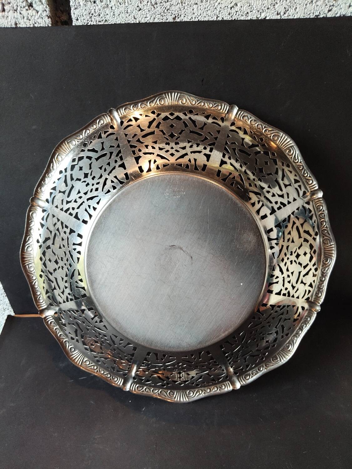 Italian design basket Alessi perforated stainless steel