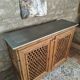 Antique solid pine sideboard with a zinc top.